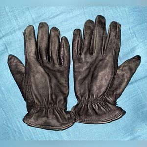 Black Leather Winter Riding Gloves Size Small